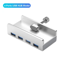 6-Port USB 3.0 Hub with Power Supply and Clip-Type Design for High-Speed Data Transmission (4 USB)