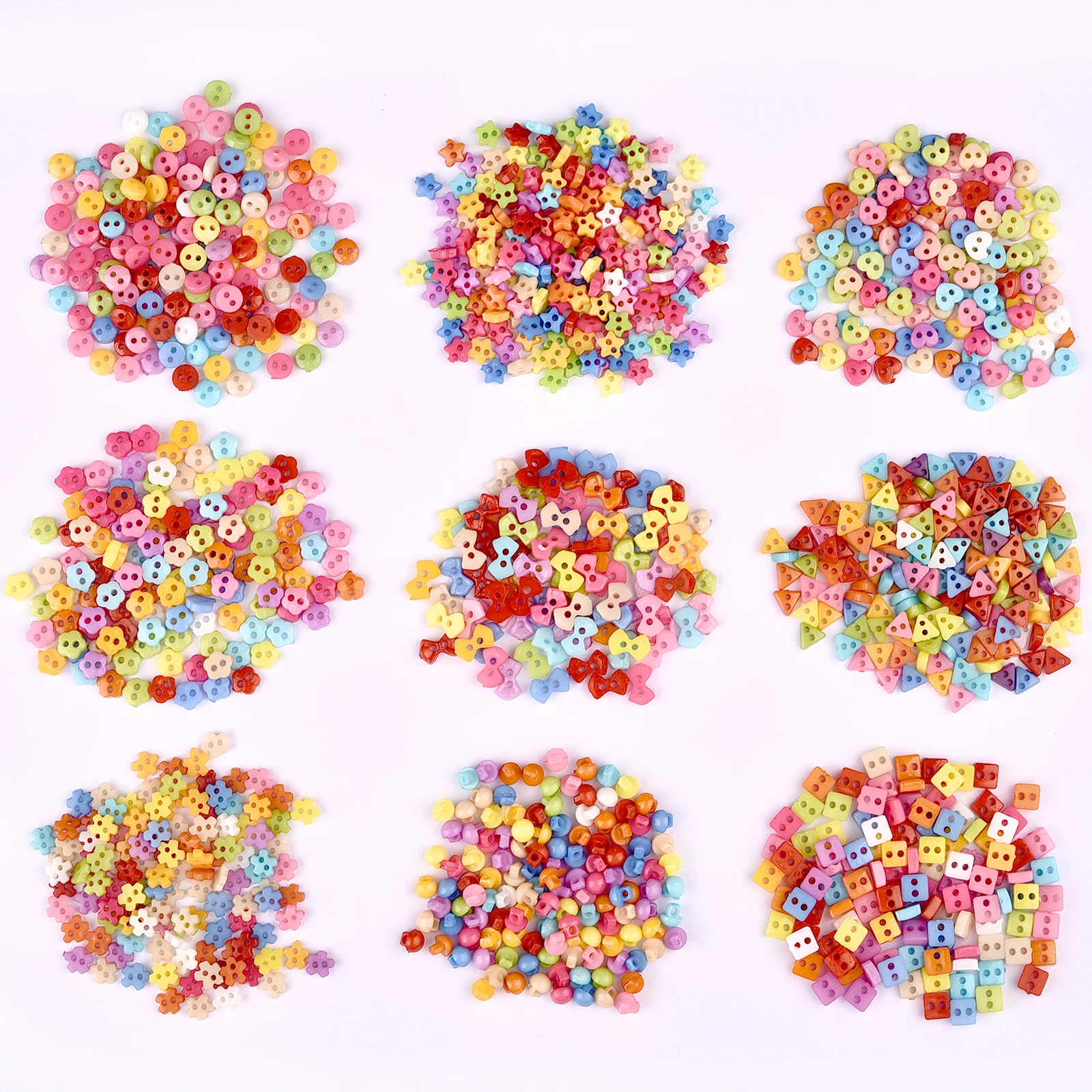 Description Picture 4 of item100pcs Mini Buttons Plastic Doll Clothes Round Buckles Buttons for Handmade Cartoon Garment Sewing DIY Craft Needlework