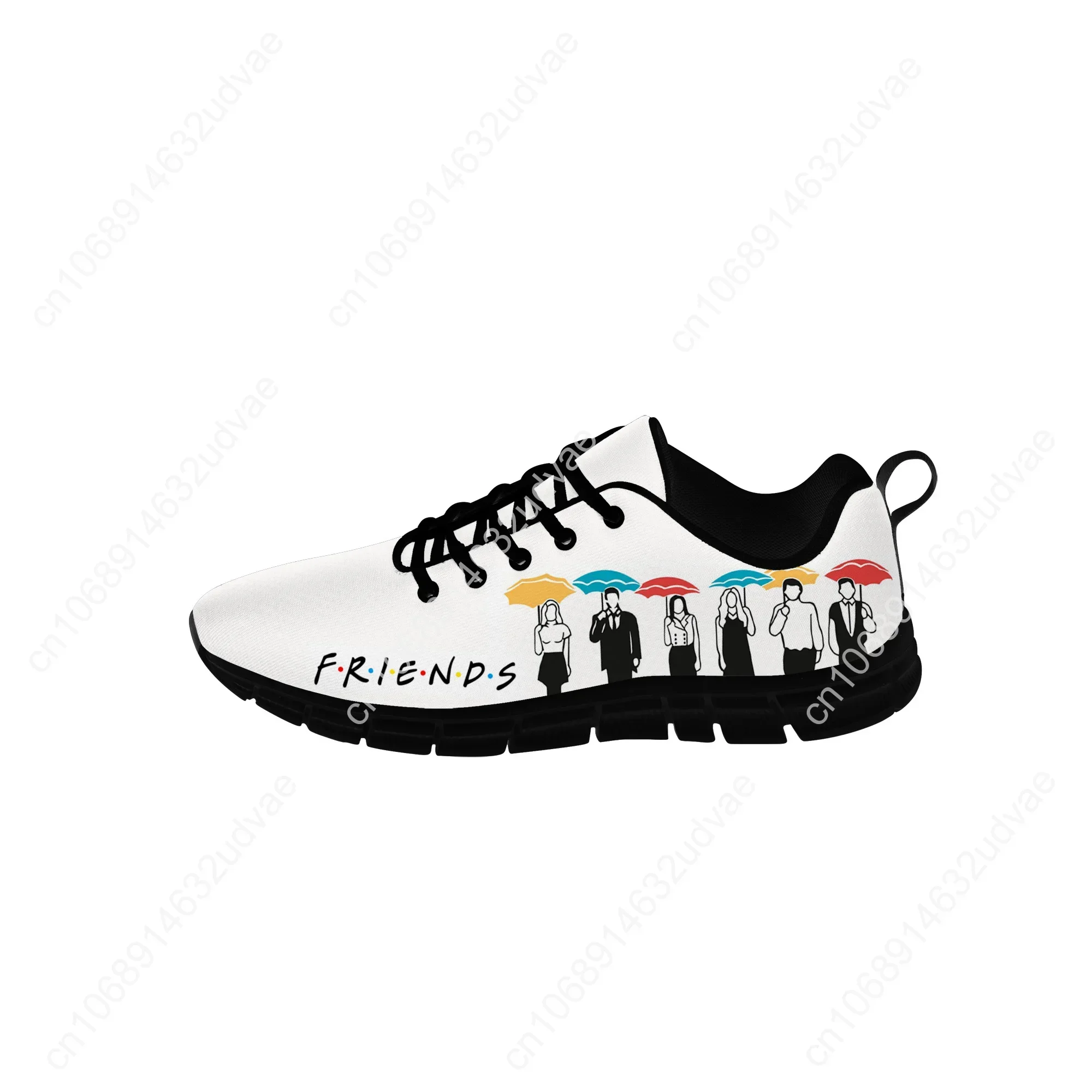 Friends Low Top Sneakers Mens Womens Teenager Tv Show Casual Shoes Canvas Cloth Shoes 3D Print Breathable Lightweight Shoe Black