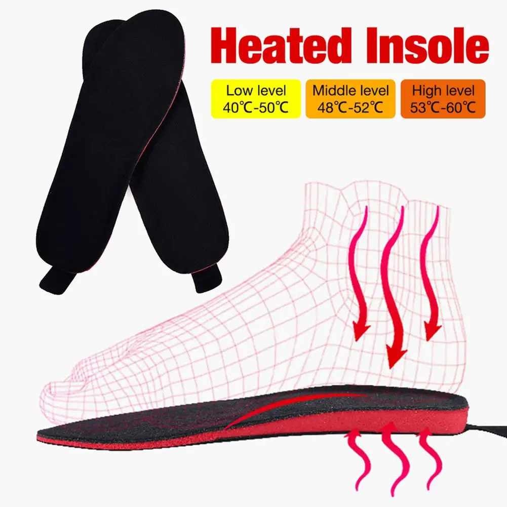 USB Rechargeable Heated Insole With Remote Control Foot Warmer Can Be Cut For Hunting Fishing Hiking Camping