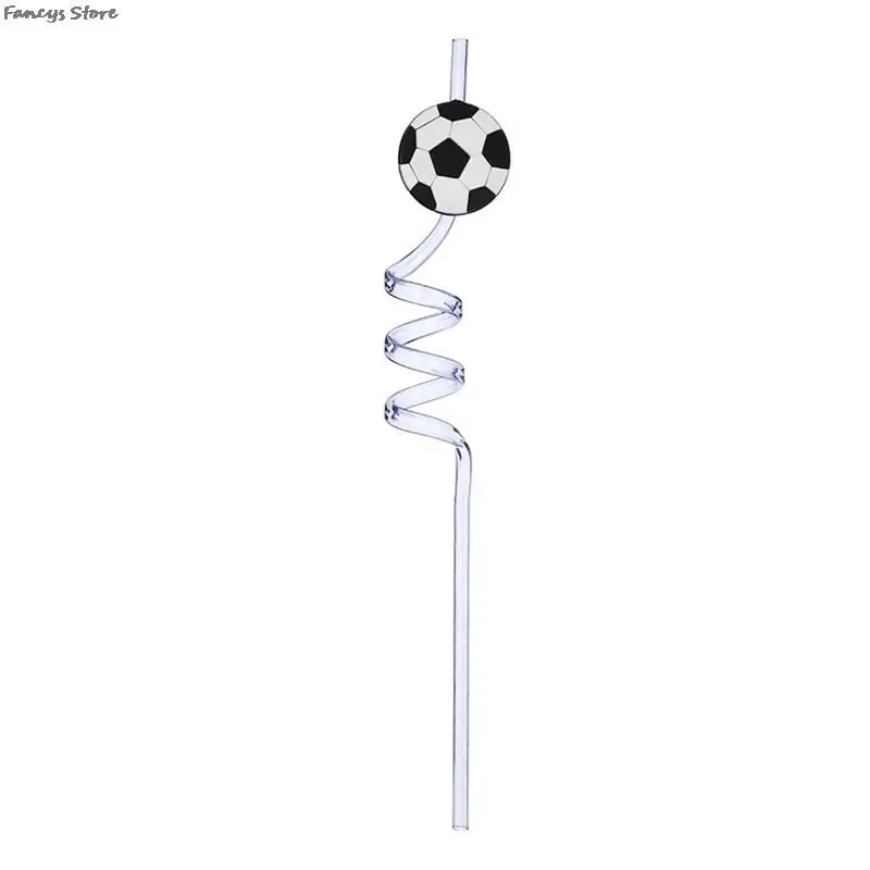 8PCS Football Club Drinking Straw Glass Cocktails Bar Juice Straws Cheering Beer Sports Theme Party Decoration Drink Tableware