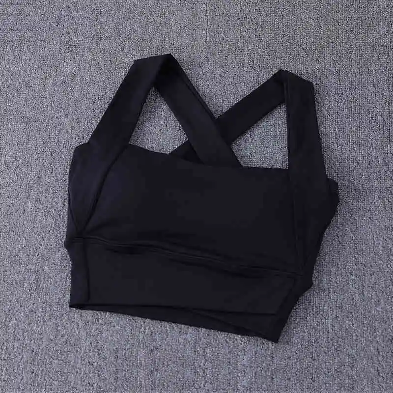 Women Breathable Sports Bra Push up Shockproof Padded Crop Top Yoga Pilates Vest Gym Running Training Summer Wear