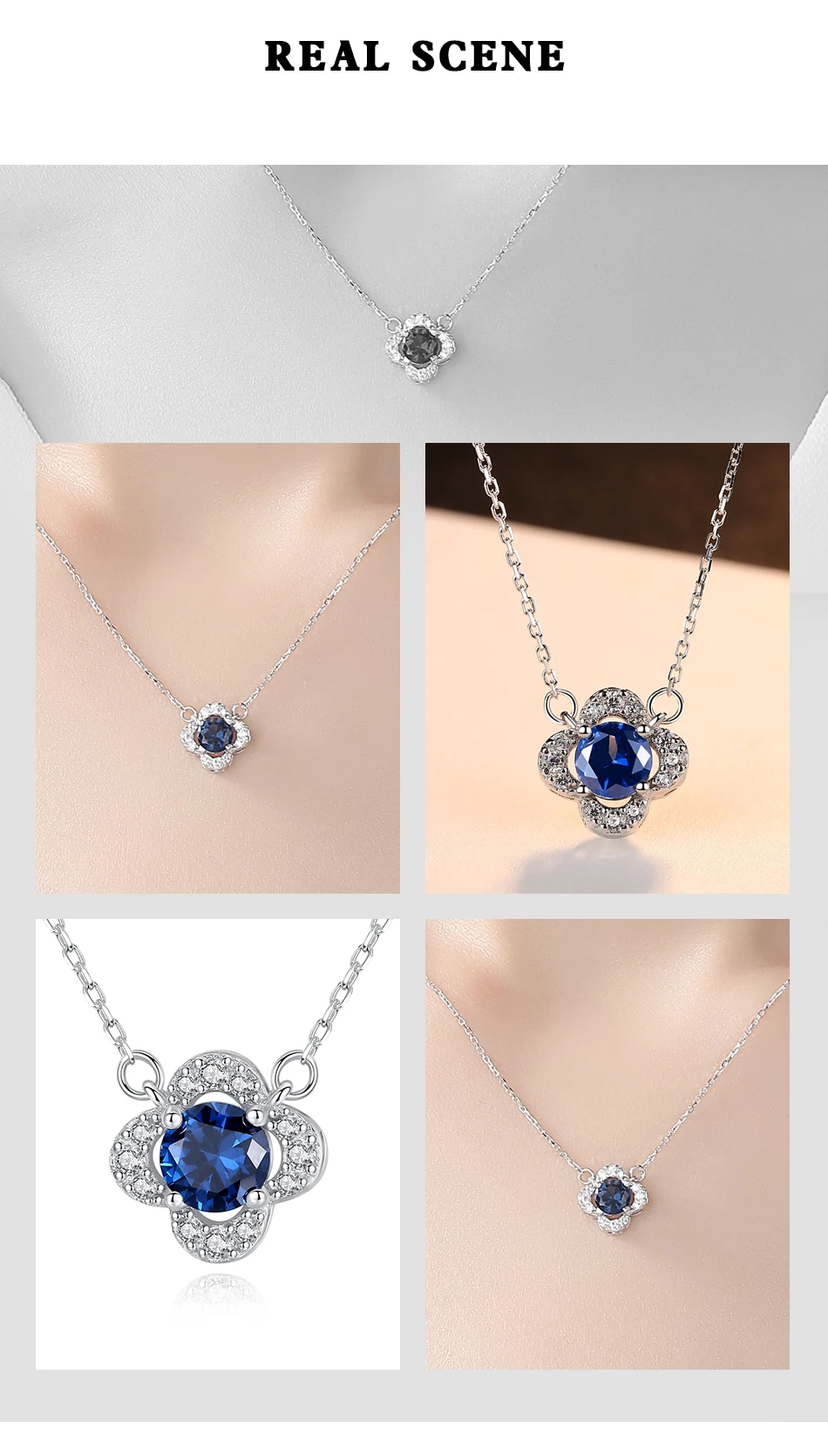 Flocon de neige véritable topaze bleue pendentif en argent massif massif zircone cubique fine mariage mariée_voghion.com