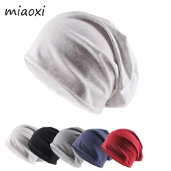 Hip Hop Fashion Adult Women Summer Cotton Beanies Skullies Casual Outdoor Thin Soft Hat Female Solid Outdoor Bonnet