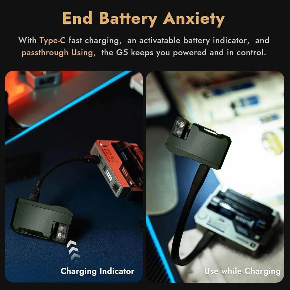 G5 EDC Mini Flashlight - 400LM Type-C Rechargeable Pocket Light - View 4
