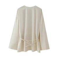 MUJER Kimono Woman Summer Long Sleeve Blouses For Women 2025 Vintage Y2k Top With Ties Loose Elegant And Youth Women's Blouses - Image 6