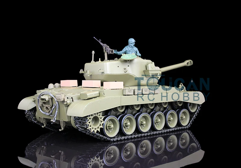 1/16 Heng Long FPV 7.0 Plastic M26 RTR RC Tank 3838 360° Turret Steel Gearbox Green Color Speaker For Boys Toys TH17303-SMT2 6