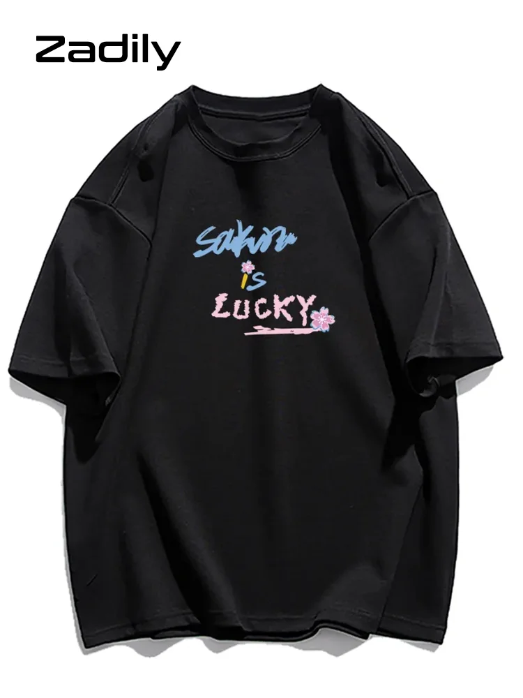 

Женская хлопковая футболка с коротким рукавом, круглым вырезом и цветочным принтом