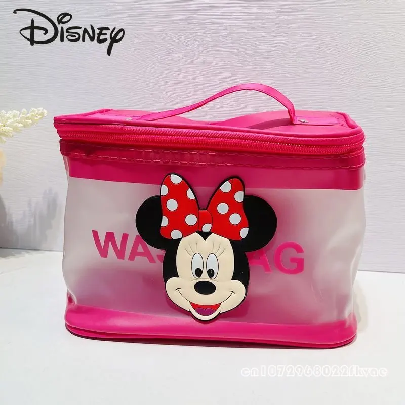 Disney Cartoon Large-capacity Portable Cosmetic Bag Travel Portable Wash Bag High Beauty Waterproof Transparent Storage Bag