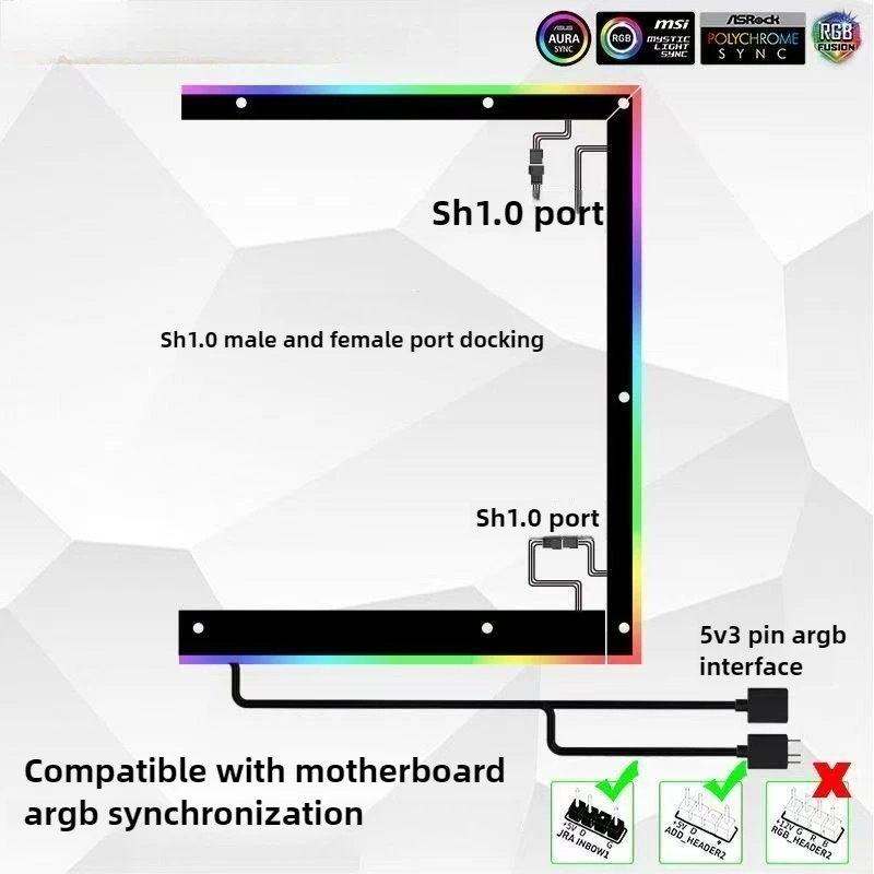 데스크탑 컴퓨터 메인보드 발광 패드 5v 3핀 ARGB AURA Sync PC 장식 액세서리