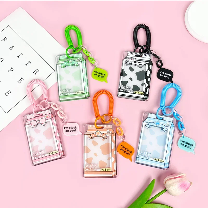 Student Fun Transparent Card Covers Spring Rope Cartoon Meal Card Case Game Cards Protection Covers Lanyard Credit Holder