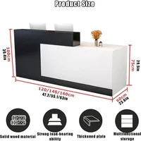 Front Counter Desk with Lockable Drawers, Reception Counter Desk,Modern Retail Counter, Wooden Computer Desk Reception Table 2