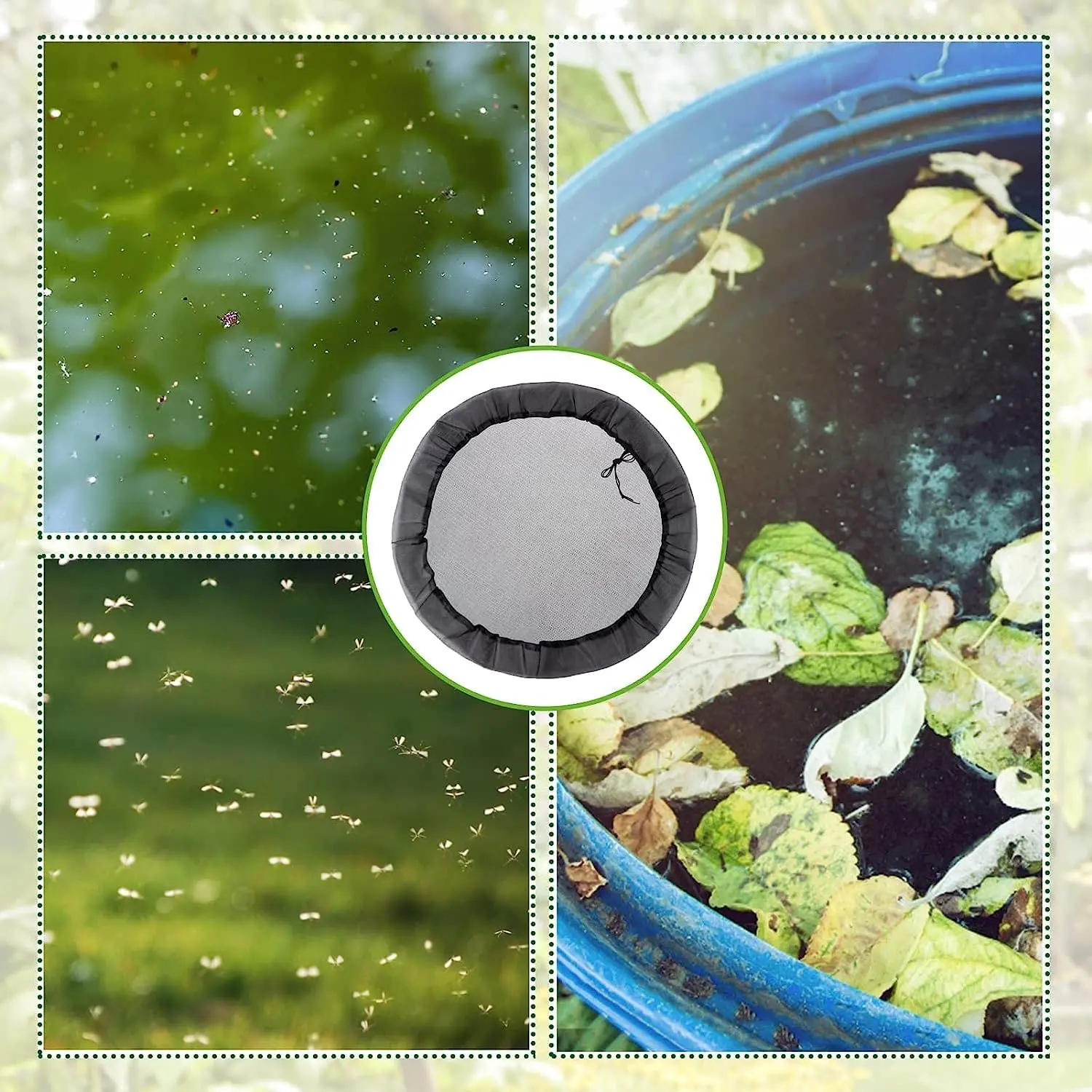 Rain barrel cover 1Pc 60CM Mesh Cover Netting for Rain Barrels Water Collection Buckets Water Tank Protection Lid Rain Collect Tool