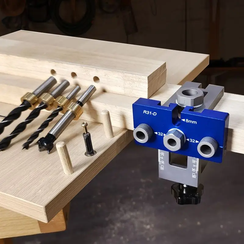 

Adjustable Woodworking 3 in 1 Doweling Jig Kit Pocket Hole Jig Drilling Guide Locator For Furniture Connecting Hole Puncher Tool