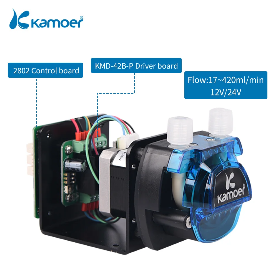 Kamoer  KCM-ODM High Precision Small Peristaltic Dosing Pump 12V /24V with Stepper Motor-Installation ODMA Type