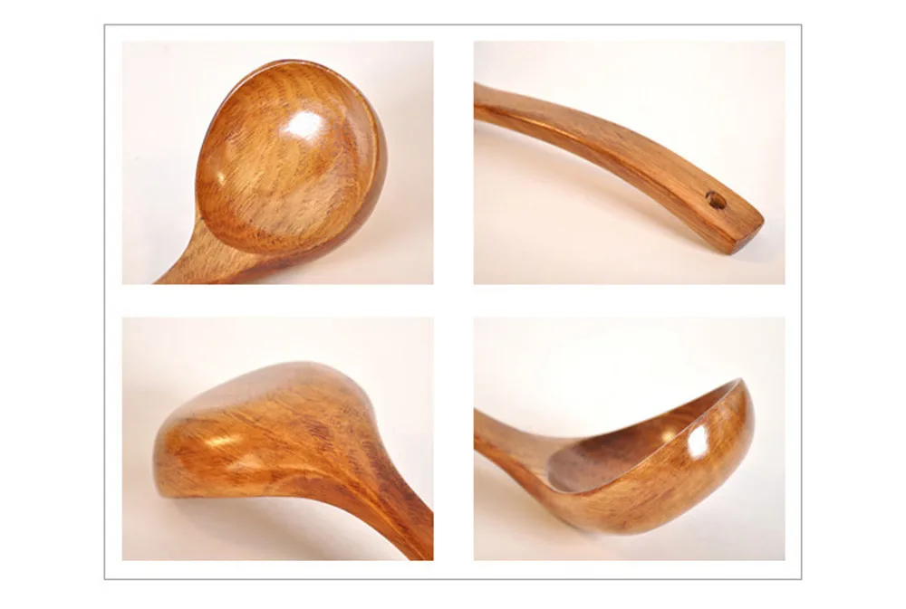 Wooden Large Capacity Spoon High Temperature Kitchen Cooking Utensil Tools Cuisine Soup Teaspoon Catering Spoon Кухонне приладдя