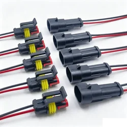 Waterproof Electrical Terminal Connector Set with Wire, 10 - Piece Pack for Versatile Applications (2Pin 10PCs (5Sets))