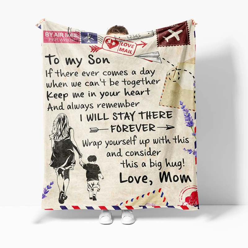 

Love Letters Flannel Blanket To My Daughter Son Christmas Gift Warm Throw Blanket for Bed Sofa Couch Birthday Gifts Home Queen