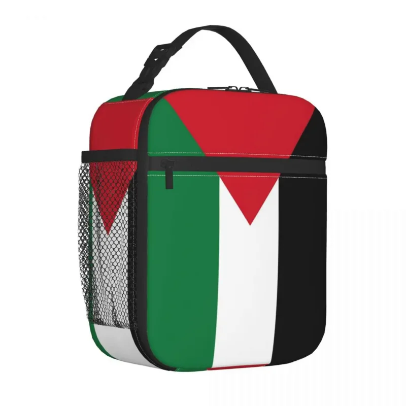 

Flag Of Palestine Insulated Lunch Bags Palestinian Arabic Meal Container Cooler Bag Tote Lunch Box Office Outdoor Food Bag