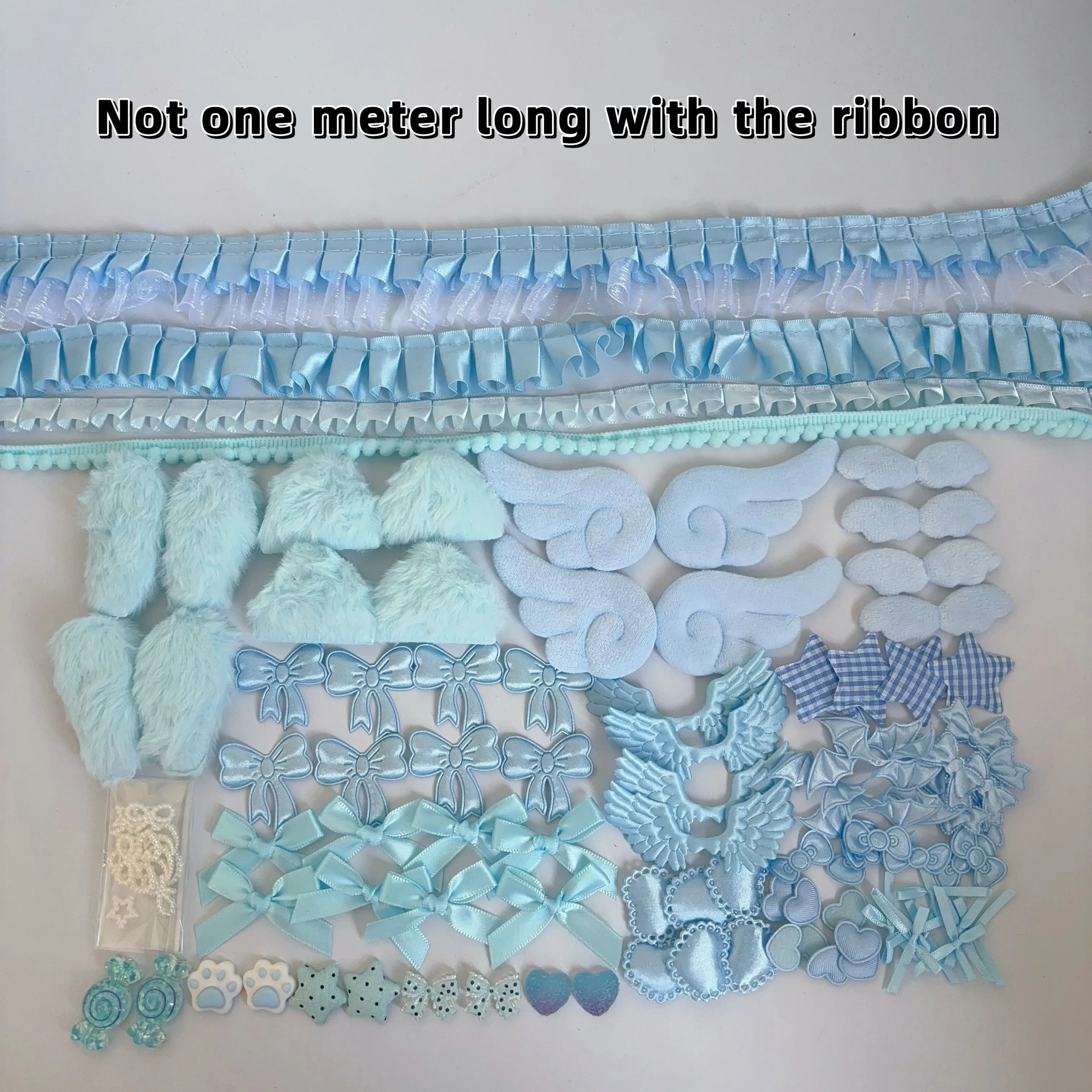 106 Pieces of Accessories Materials, Plush Ears, Cute Fabric Crystal Bows, Handmade Phone Case Gifts, Clothing DIY Materials and Accessories