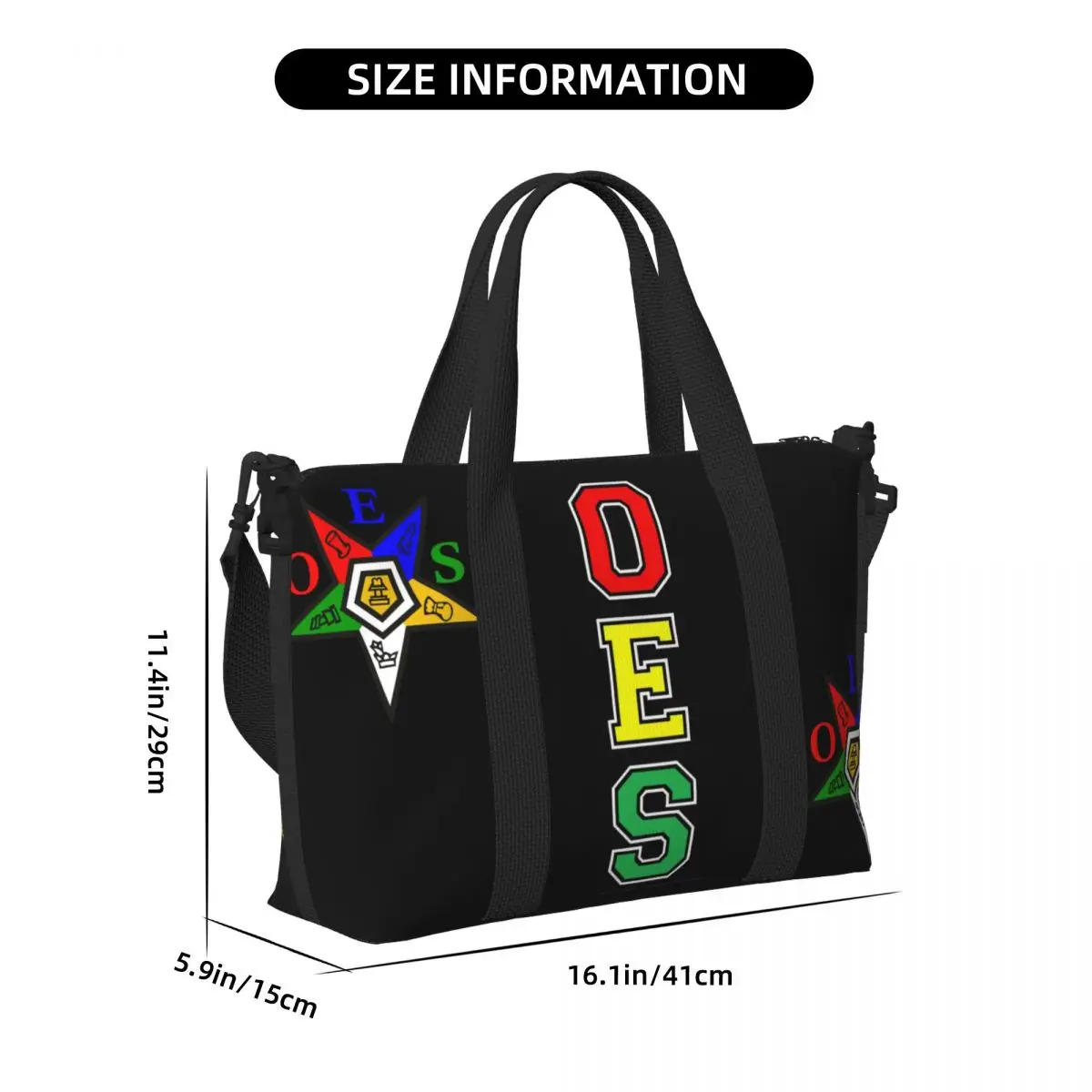 Oes Order Of The Eastern Star Beach Tote Bag Women Sistars Large Compartment Beach Gym Travel Bags