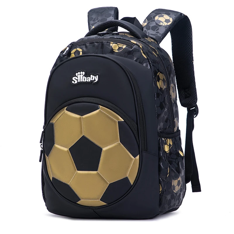 New 3D Cute Orthopedic School Bag For Boys Cartoon Football Backpack Kids Children High Capacity Waterproof 1-3 Grade Schoolbag 1
