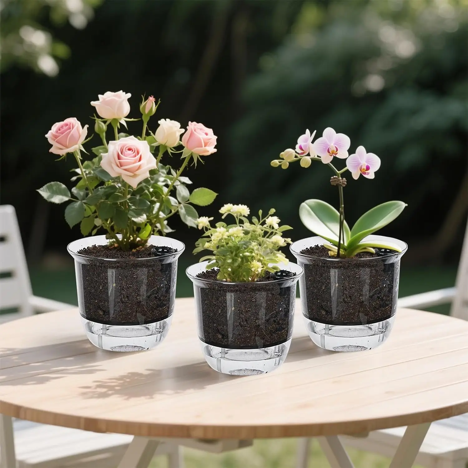 Self-Watering Indoor Planter for Seedlings and Flowers - Automatic Water Absorbing Garden Pot