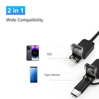Dodosee 360 °   Caméra endoscopique articulée bidirectionnelle type-c HD 1080P, Endoscope industriel d'inspection de voiture pour IOS Android 2