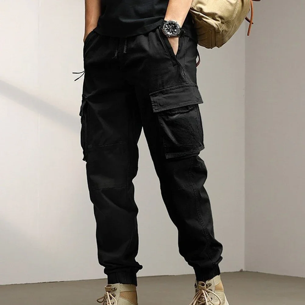 

Hot New Autumn Hiking Cargo Pants Male Trousers Outdoor Overalls Slight Stretch Solid Color With Multiple Pockets