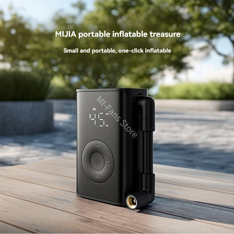 Xiaomi Mijia Luci Draagbare luchtpomp, 1S, met led, 2000 mAh, 150 psi, draagbare mini-compressor met led-sensor, voor auto, fiets, motorfiets, schep, fiets, palloni, zwart