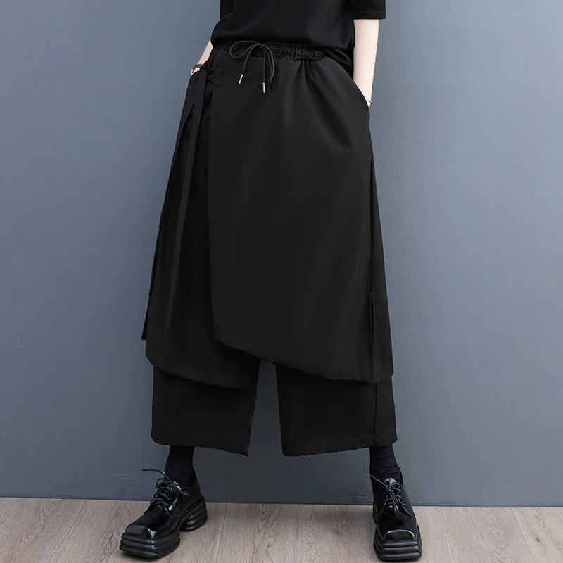 

MODX New Japanese Yamamoto Dark Black Style Sweet Girl's Chic Summer Autumn Wide Leg Pants Culotte Fashion Women Casual Pants