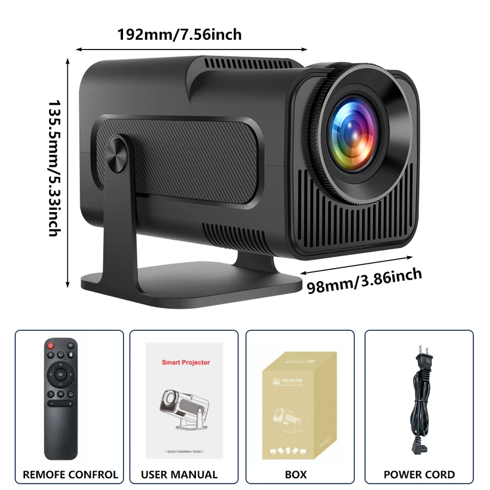 HY320 Mini Projector 1080P WiFi 6 Bluetooth