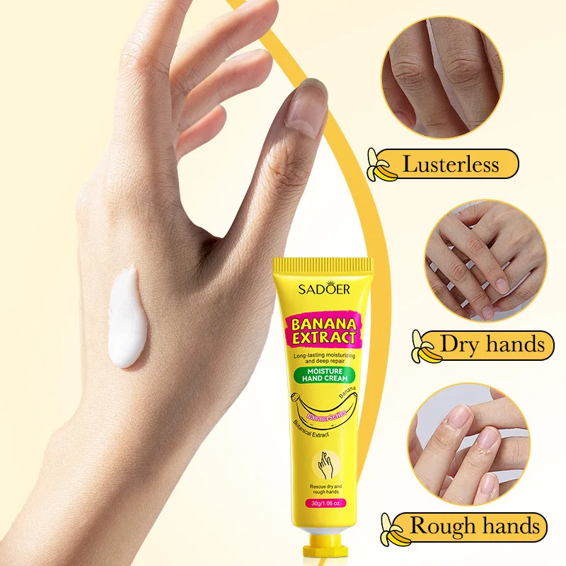 3/5pcs SADOER Banana Hand Cream Anti-Drying Crack Moisturizing Brightening Repairing Hand Creams For Hands Skin Care