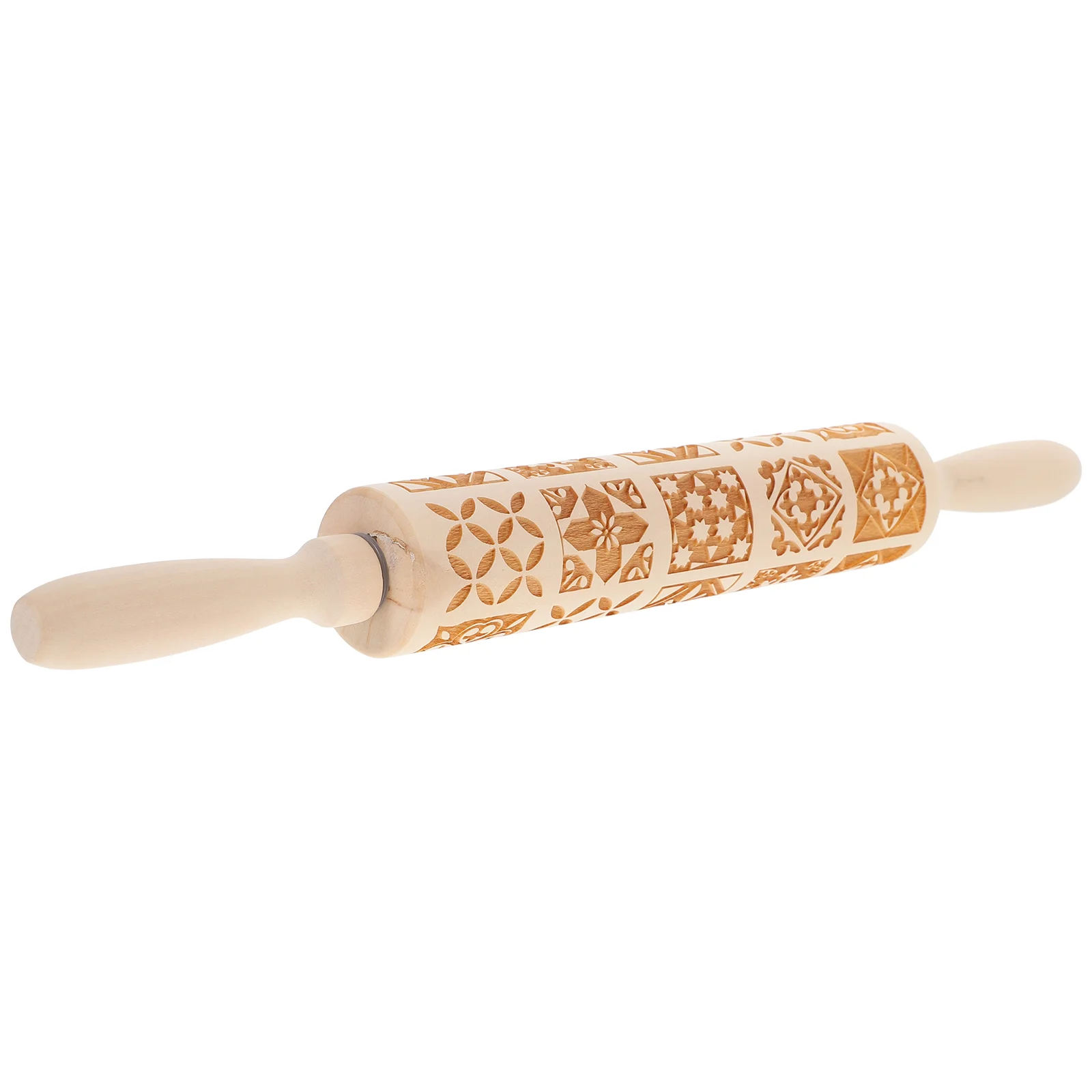

Rolling Pin with Design Delicate Traditional Pattern Wooden Rolling Pin Kitchen Biscuit Rolling Pin