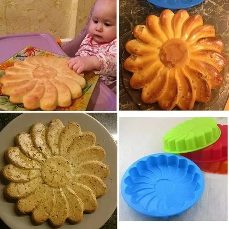 Flower Silicone Bread Mold Creative Sunflower Cake Bakeware Baking Tool Hand Diy Party 3D Pastry Supplies Kitchen Accessories