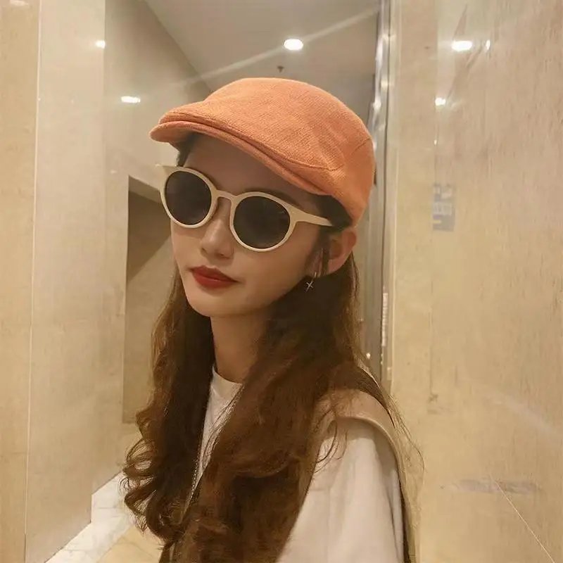 코튼 리넨 베레모 남녀공용 모자, 일본 예술 레트로 캐주얼 화가 모자, 남성 패션 전진 모자, 야외 여행