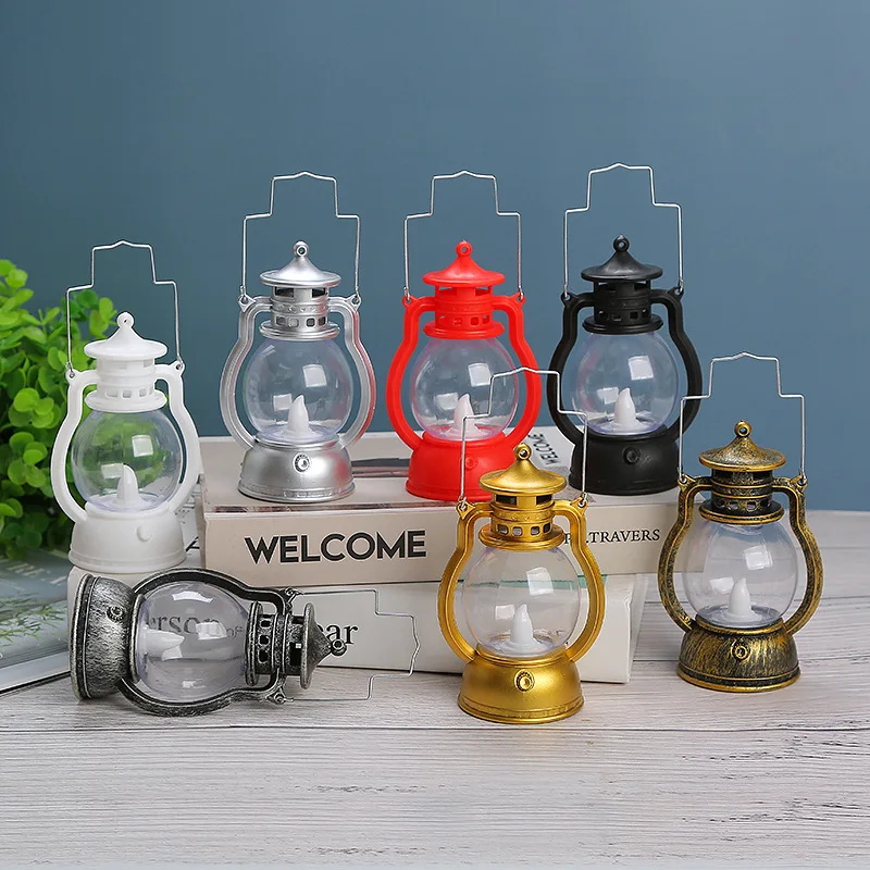 New Retro Portable Lantern Vintage LED Light Christmas Decoration Halloween Electronic Candlestick Bar Atmosphere Layout Light - Image 3