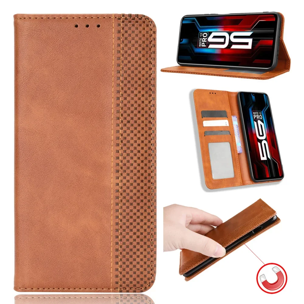 Luxury Leather Flip Wallet Case - Magnetic Retro Skin Holder and Full Cover