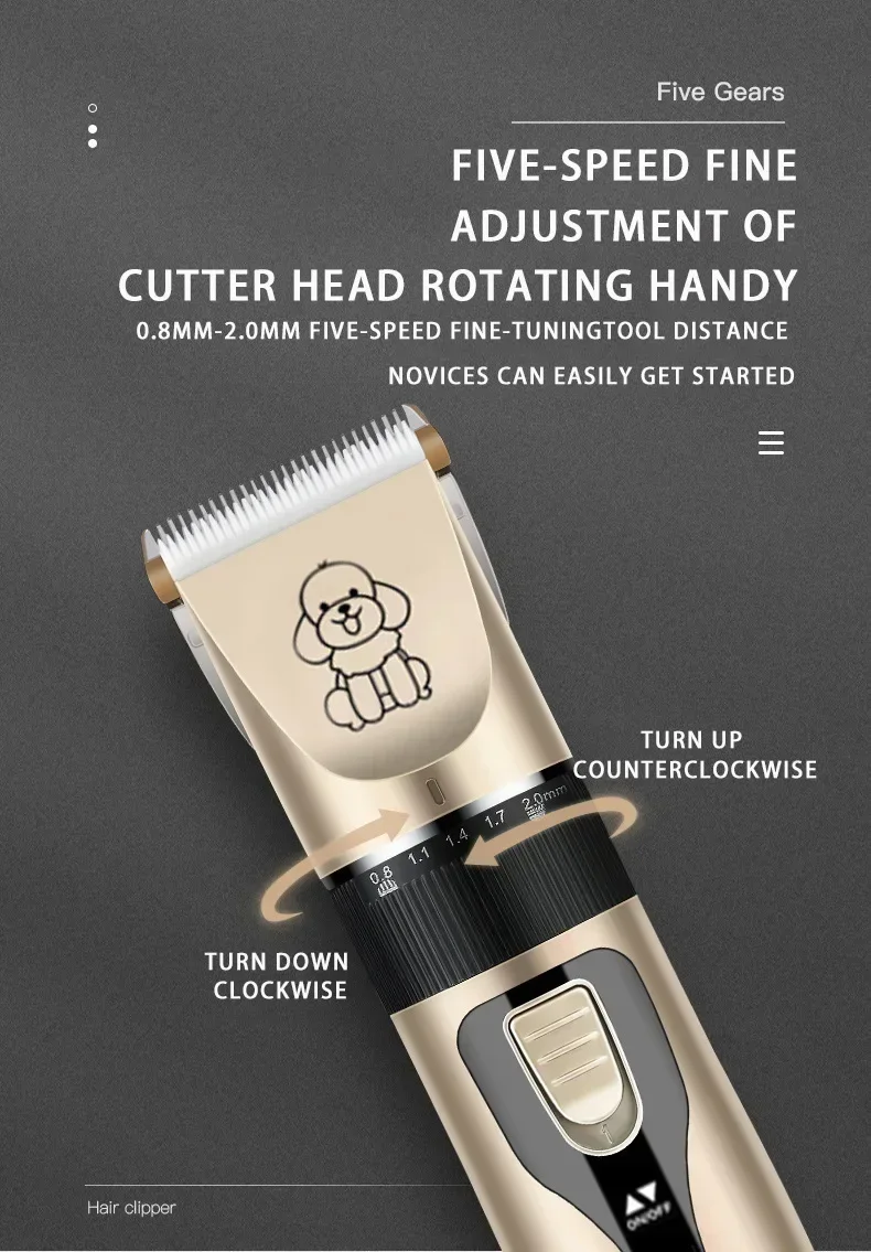 Dog Professional Hair Clipper Electrical Grooming Trimmer for Pets USB Rechargeable Cat Shaver Animals Haircut Machine pet clipper dog hair trimmer pet hair trimmer dog clipper