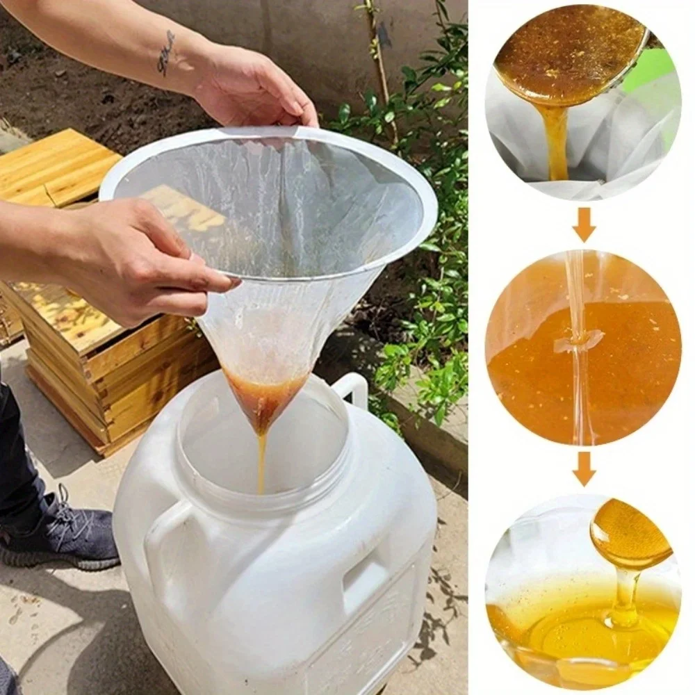 Fiber Beekeeping Honey Strainer Filter Screen Purifier Apiary Equipment Tool Colanders Kitchen Gadget 2/1pcs