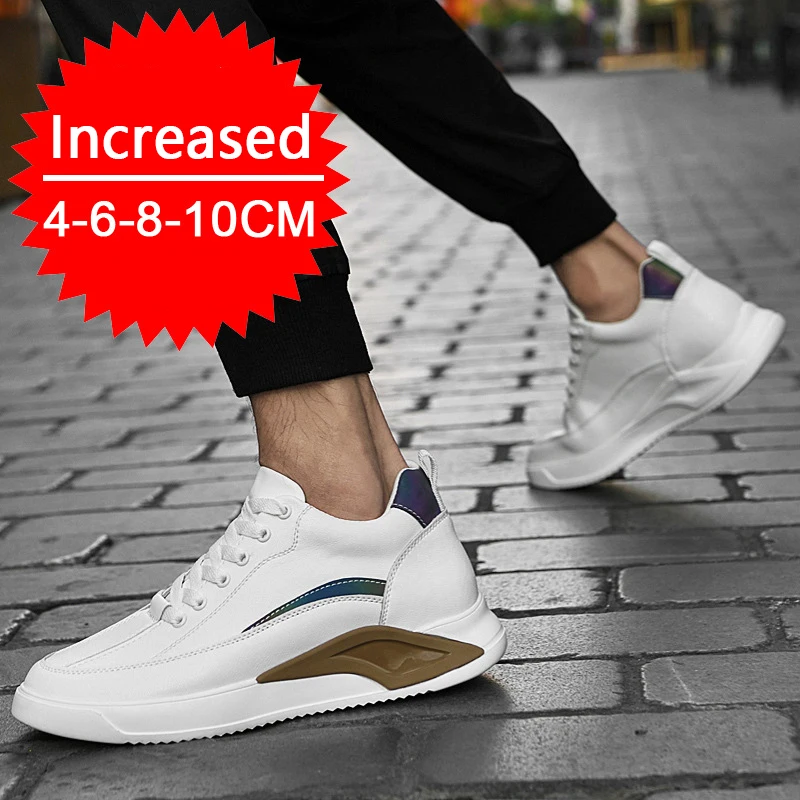 New Men Elevator Shoes 4/6/8CM Invisible Inner Heightening Shoe High Quality Genuine Leather Cowhide Outdoor Casual Sports Shoes 2