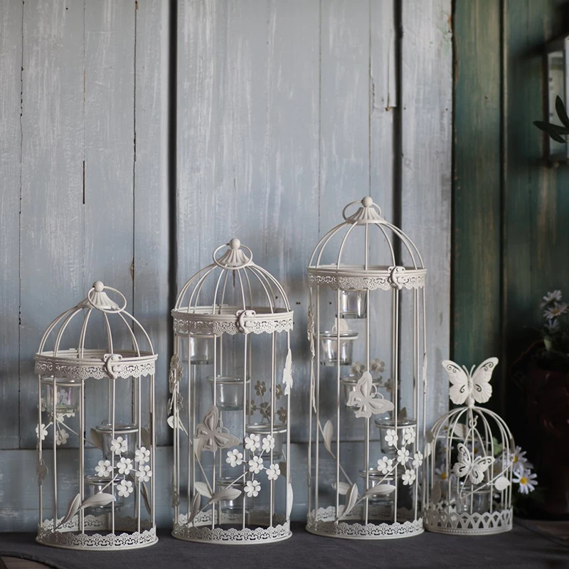 

European Style Iron Candle Holders Outdoor House Unique Large Modern Lantern Candle Holders Glam Porte Bougie Party Decoration