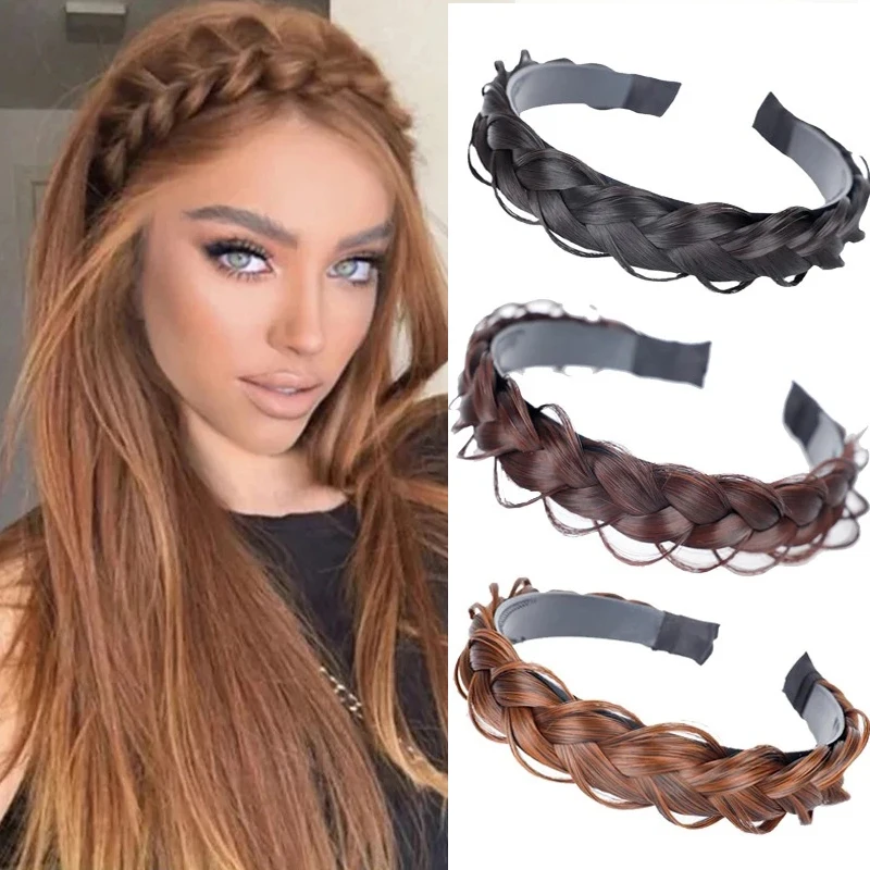 

Braid Hair Band Women Fishbone Braid Wig Twist Braid Headband Hairpin Bohemia Non-slip Headdress Bridal Girls Hair Accessories