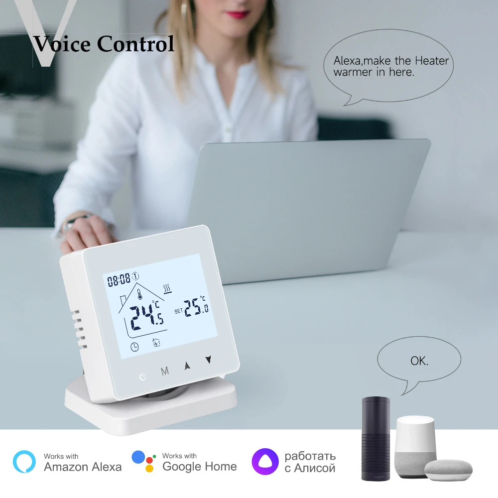 Smart Thermostat Temperature Controller Beok RF Wireless WiFi Thermostat Gas Boiler Heating Touch Screen Room Thermoregulator Battery