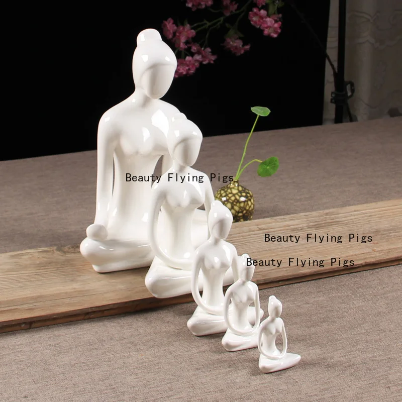 Ceramic Creative Tea Pet Yoga Immersive Zen Girl Ornament Home Simplicity Character Cabinet Decoration
