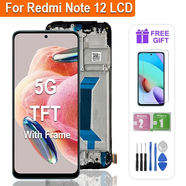 LCD-display voor Xiaomi Redmi Note 12 5G scherm voor Redmi Note 12 5G 22111317I 22111317G touchscreen digitizer, volledige montage met reparatieset (6,67 inch, zwart met frame LCD-display voor Xiaomi Redmi Note 12 5G scherm voor Redmi Note 12 5G 22111317I 22111317G touchscreen digitizer, volledige montage met reparatieset (6,67 inch, zwart met frame
