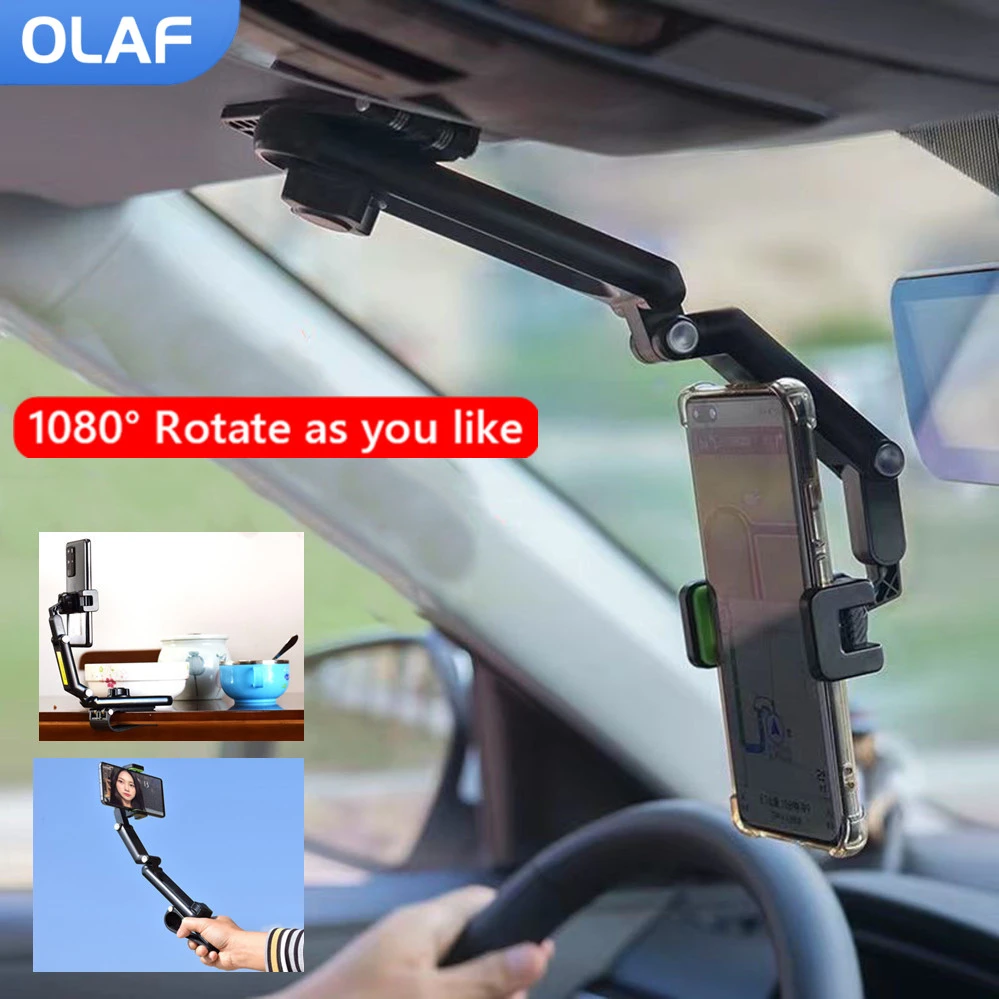 Olaf Car Phone Holder 1080° Rotation Sun Visor Support Telephone