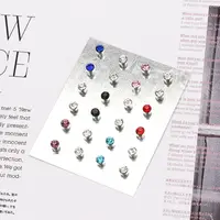 12 Pairs Crystal Rhinestone Magnetic Clip Non Piercing Earrings Fashion Jewelry 1
