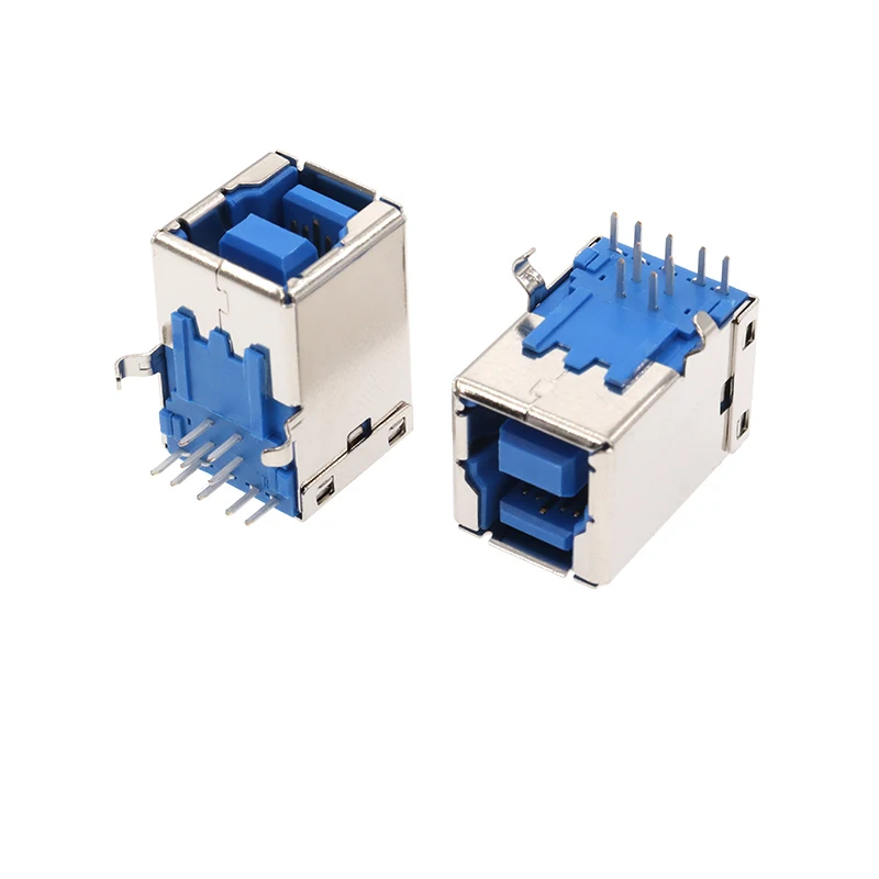 

5Pcs USB 3.0 Female Type B 9 Pin DIP Right Angle PCB Connector For Printer Port