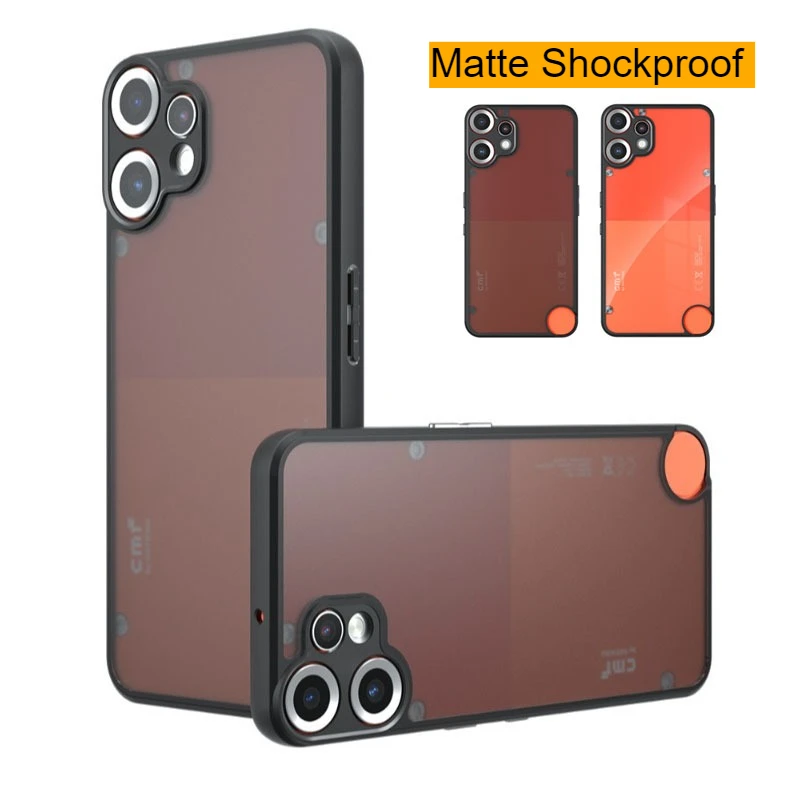 Matte Shockproof Phone Case with Hard Bumper and Soft Clear Back Cover